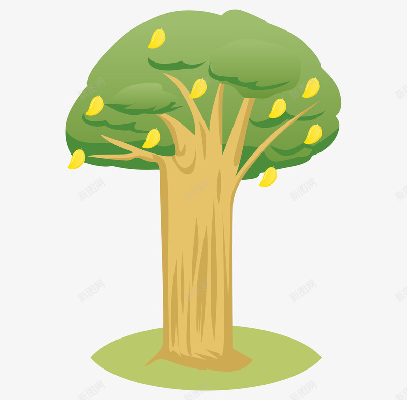 一棵大树卡通图案png免抠素材_新图网 https://ixintu.com 卡通 叶子 大树 手绘图 树叶 植物 绿植 草坪