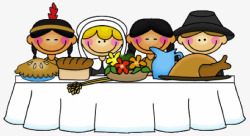 家庭盛宴感恩节感恩节家庭聚餐高清图片