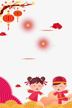 2019春节红色喜庆装饰素材