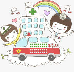 手绘彩虹帽子叶子手绘汽车高清图片