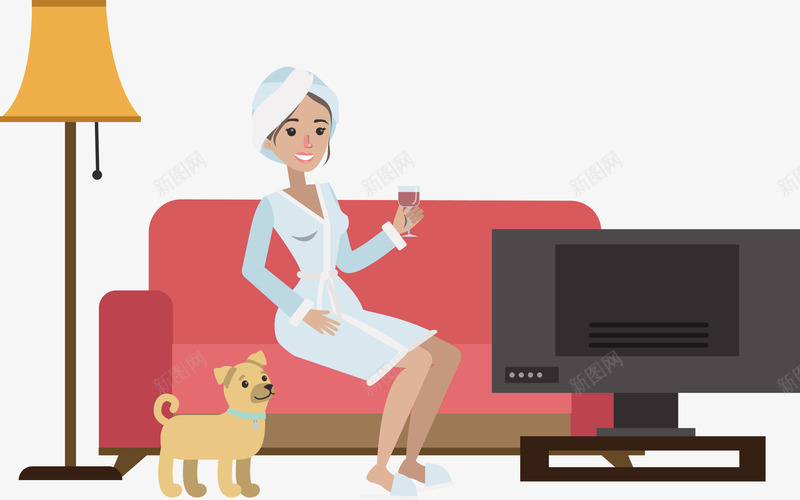 一个沙发上看电视的女士矢量图eps免抠素材_新图网 https://ixintu.com 一个女士 坐着看电视 沙发 沙发上看电视 电视 矢量图 红色 红色沙发 黑色 黑色电视