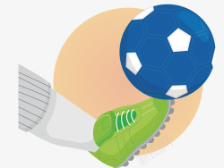 脚踢足球卡通创意足球世界杯矢量图素材