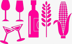 节日标志设计感恩节酒杯红酒玉米标志高清图片