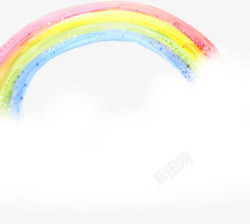 手绘云层彩虹高清图片