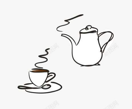 卡通手绘茶饮品矢量图图标图标