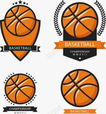 创意时尚篮球运动图标矢量图图标