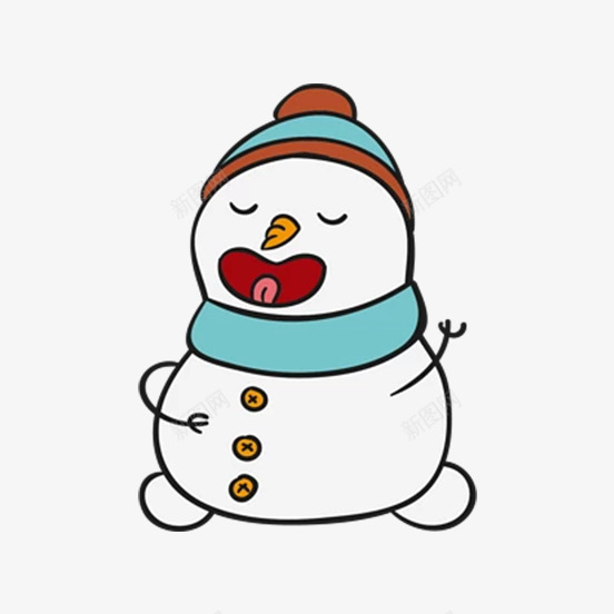 张大嘴巴的雪人png免抠素材_新图网 https://ixintu.com 创意 卡通 商务 围巾 帽子 张大嘴巴 彩色手绘 简约 雪人