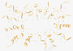 节日礼带金色漂浮彩带花纹矢量图高清图片