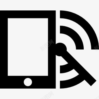 移动电话与雷达和RSS标志图标图标