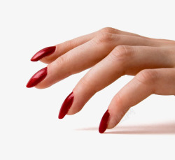 嫩滑美手涂红色指甲油的手高清图片