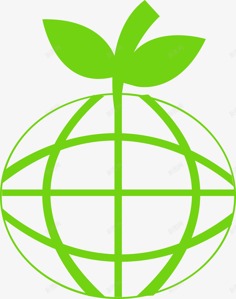 绿色低能耗地球图标png_新图网 https://ixintu.com 低能耗 可再生能源 可回收 回收利用 图标 垃圾桶 环保 生态标志 绿叶 绿色 绿色环保