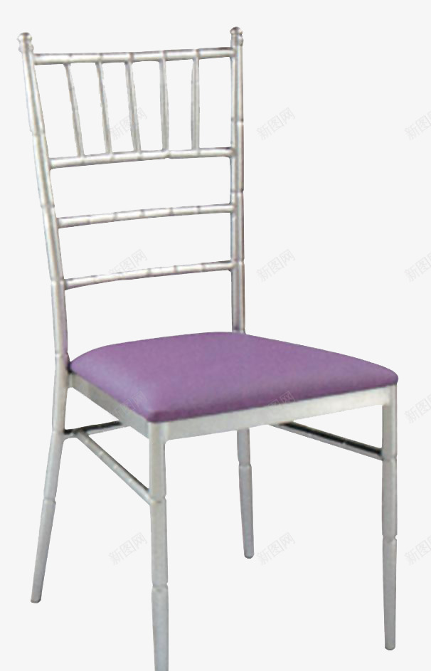 紫色坐垫的竹节样椅子png免抠素材_新图网 https://ixintu.com 家具 椅子 竹节椅 紫色