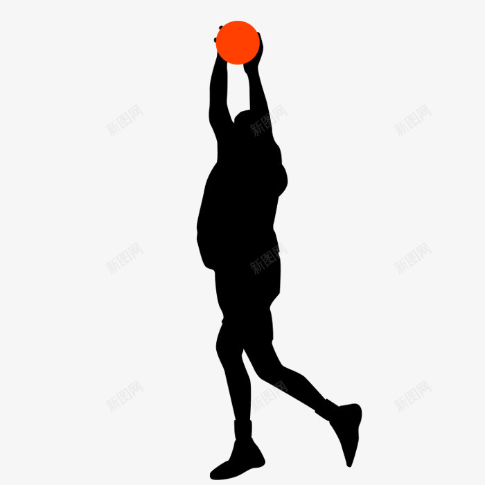 篮球运动人物剪影图标png_新图网 https://ixintu.com 人物 人物运动剪影 剪影 图标 插画 篮球运动人物剪影 装饰图案 运动