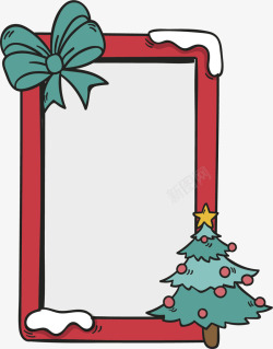 圣诞树框可爱圣诞树装饰框矢量图高清图片
