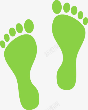 一双绿色的脚掌图标图标