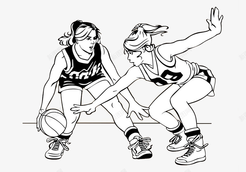 手绘女子篮球图标png_新图网 https://ixintu.com 免费下载 卡通 手绘 篮球 篮球馆 锻炼 黑色