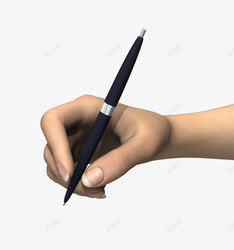 手绘3D握笔png免抠素材_新图网 https://ixintu.com 书写 写 写字 学习 手 拿着 拿笔 握笔 握笔姿势 笔 签字 记录