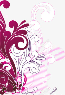紫色潮流花纹矢量图素材