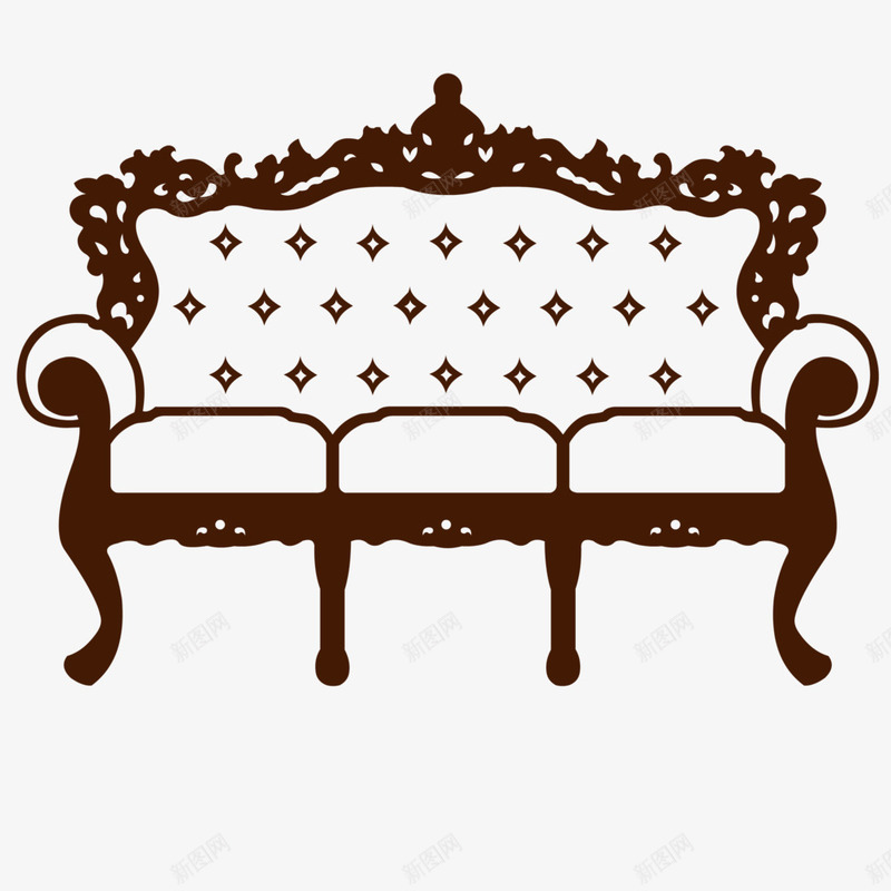 手绘欧式沙发图标png_新图网 https://ixintu.com 其他图标 剪影 婚礼 标志图标 欧式 沙发 设计
