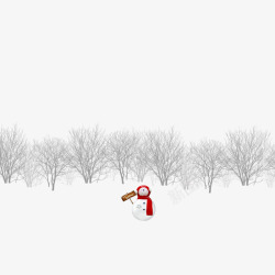 锏借壊鐨勯洩浜雪地上的树和雪人高清图片