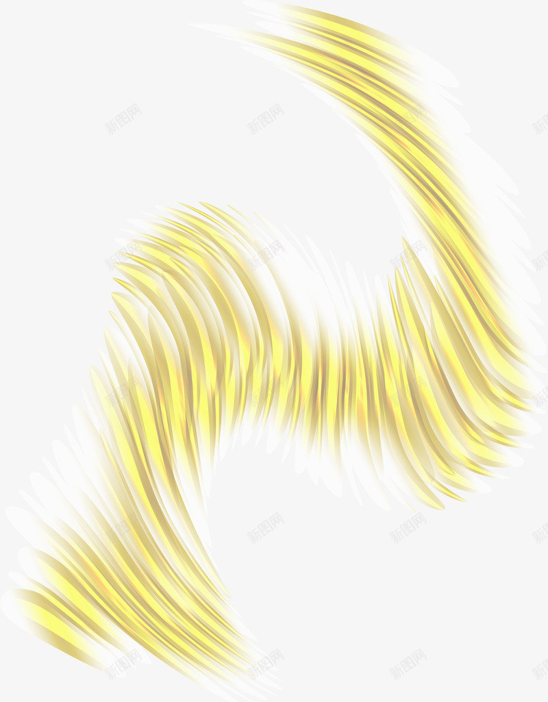黄色扭曲线条png免抠素材_新图网 https://ixintu.com 免抠PNG 扭曲 效果 旋风 梦幻 线条 背景 黄色
