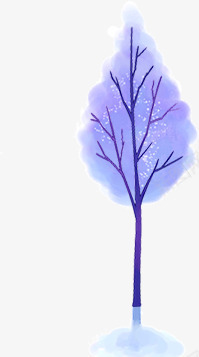 手绘单棵大树紫色png免抠素材_新图网 https://ixintu.com 大树 紫色