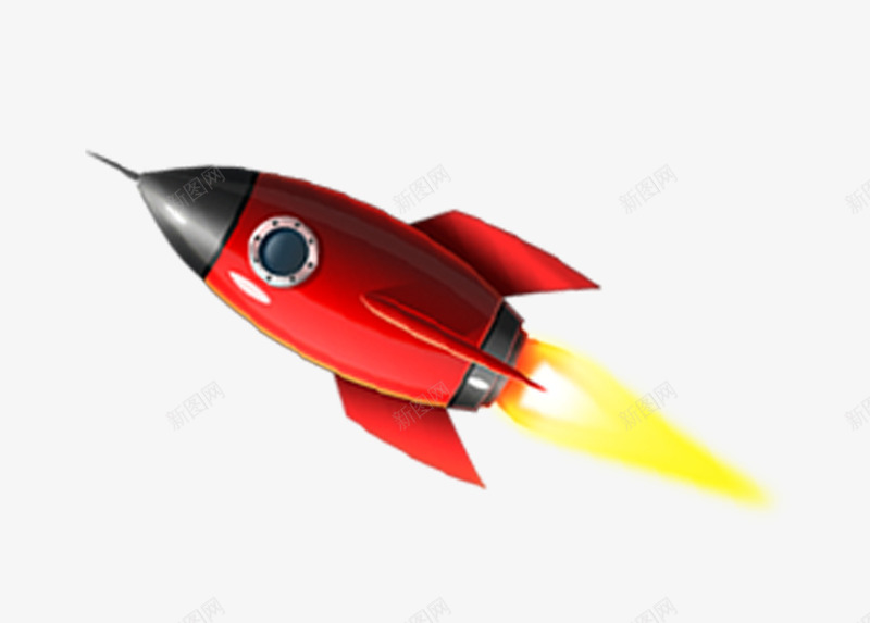 简约小火箭png免抠素材_新图网 https://ixintu.com 促销 双12 双十二 活动 火箭
