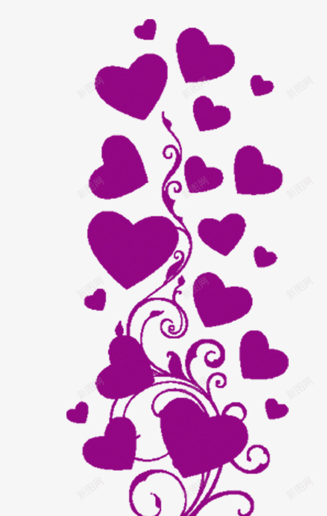 心形爱心元素png免抠素材_新图网 https://ixintu.com PS笔刷 底纹 心形 爱心 笔刷 素材 紫色 花纹