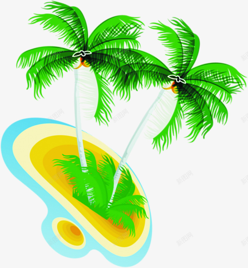 夏季海滩椰树png免抠素材_新图网 https://ixintu.com 夏季 椰树 海滩 素材