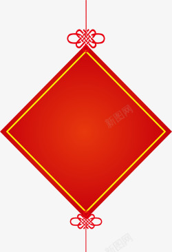 春节红色贴纸挂饰素材