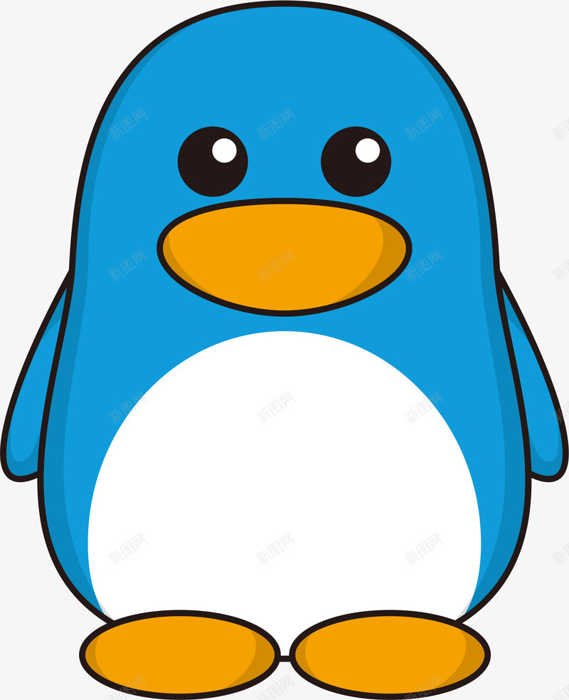 蓝色卡通企鹅png免抠素材_新图网 https://ixintu.com 企鹅 卡通企鹅 矢量企鹅 蓝色企鹅