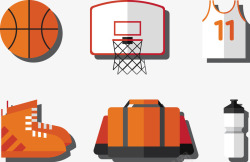 运动鞋服篮球用品矢量图高清图片
