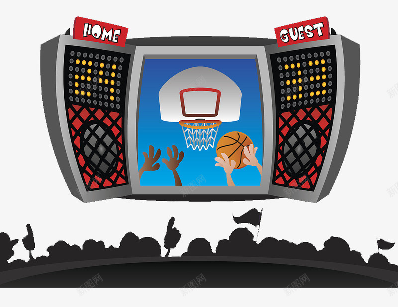 篮球比赛电子记分板png免抠素材_新图网 https://ixintu.com 数字灯 电子数字显示 篮球比赛 记分 记分板