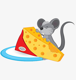 吃奶酪的小老鼠素材