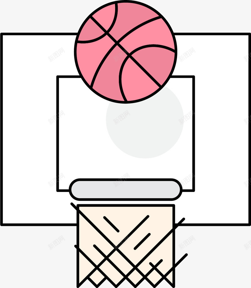 篮板篮球场矢量图eps免抠素材_新图网 https://ixintu.com 卡通版 卡通篮球场 场地 篮板 篮球 篮球场 矢量图