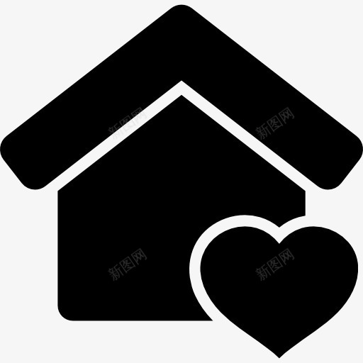 房子有一个心脏图标png_新图网 https://ixintu.com 可爱 家居 建筑 心 房子 甜