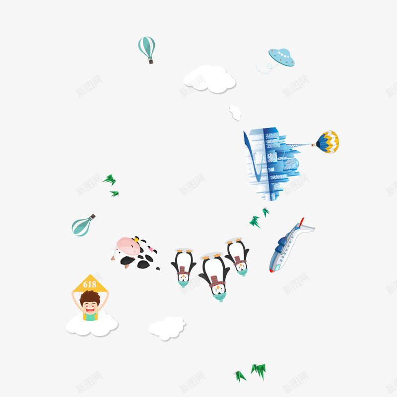 小企鹅气球装饰png免抠素材_新图网 https://ixintu.com PNG食材 小企鹅 气球 装饰