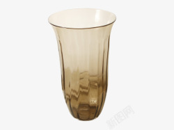 博洛尼美人颈玻璃花瓶美式茶色透明玻璃花瓶高清图片