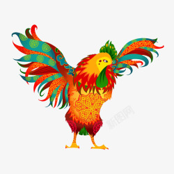 福寿海报展翅高飞的鸡高清图片
