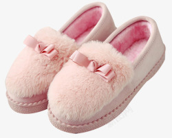 粉色加白色鞋秋冬季加棉加厚女鞋豆豆鞋高清图片