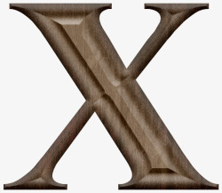 木质雕刻字母X素材