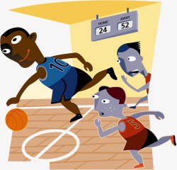 篮球比赛插图卡通插图篮球比赛记分板高清图片