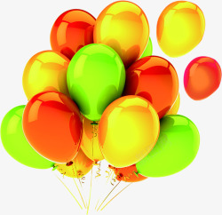 彩色卡通气球漂浮素材
