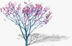 粉色大树花朵装饰素材