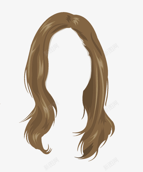 手绘女士头发发型假发png免抠素材_新图网 https://ixintu.com 假发 发型 头发 女士