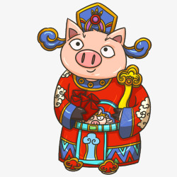 人物猪2019装饰背景财神猪高清图片