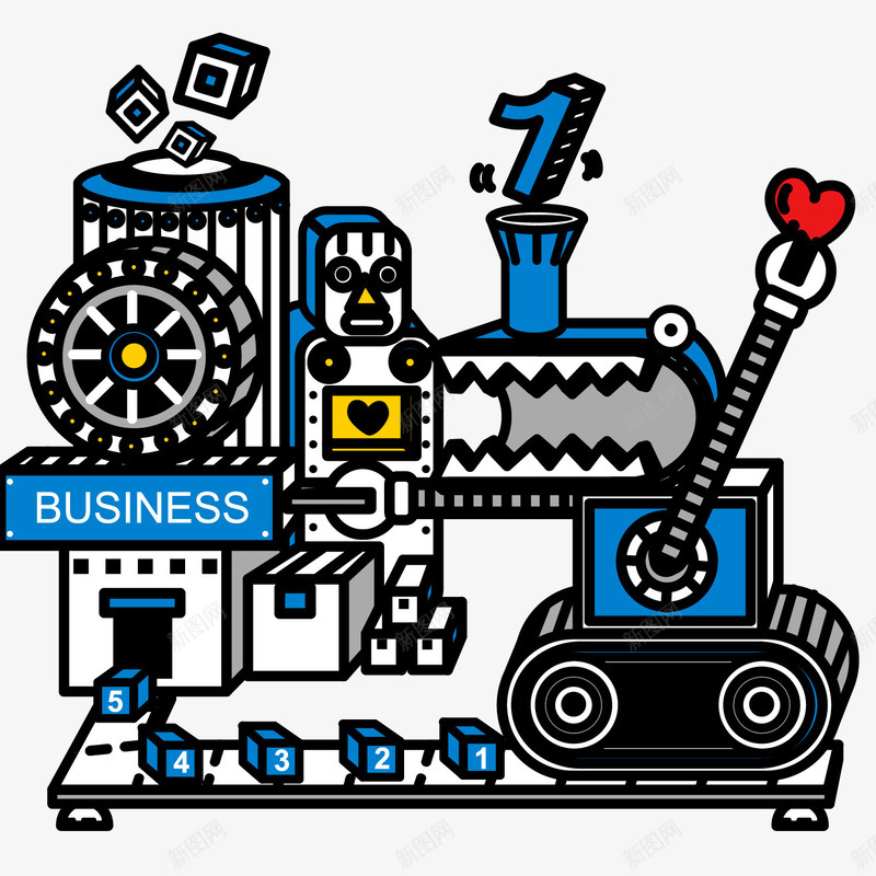 正在工作的机器人智能工厂png免抠素材_新图网 https://ixintu.com 工厂 智能 智能工厂 机器人 正在工作