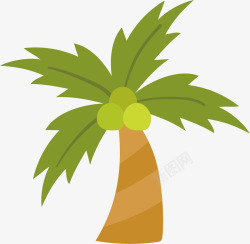 热带作物绿色的椰子树矢量图高清图片
