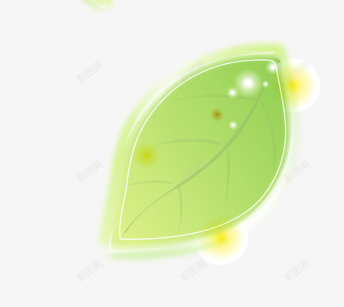 绿色树叶漂浮png免抠素材_新图网 https://ixintu.com AI 卡通 叶子 底纹 手绘 树叶 漂浮 线条 绿叶 背景