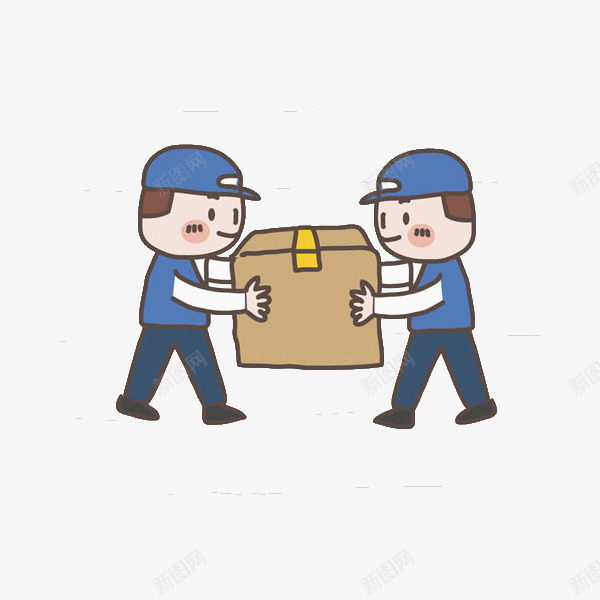 搬箱子的工人图png免抠素材_新图网 https://ixintu.com 卡通 合作的 帅气的 快递 插图 搬货员 搬运工 男人
